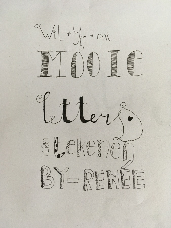 Voorbeelden handletteren met Renée